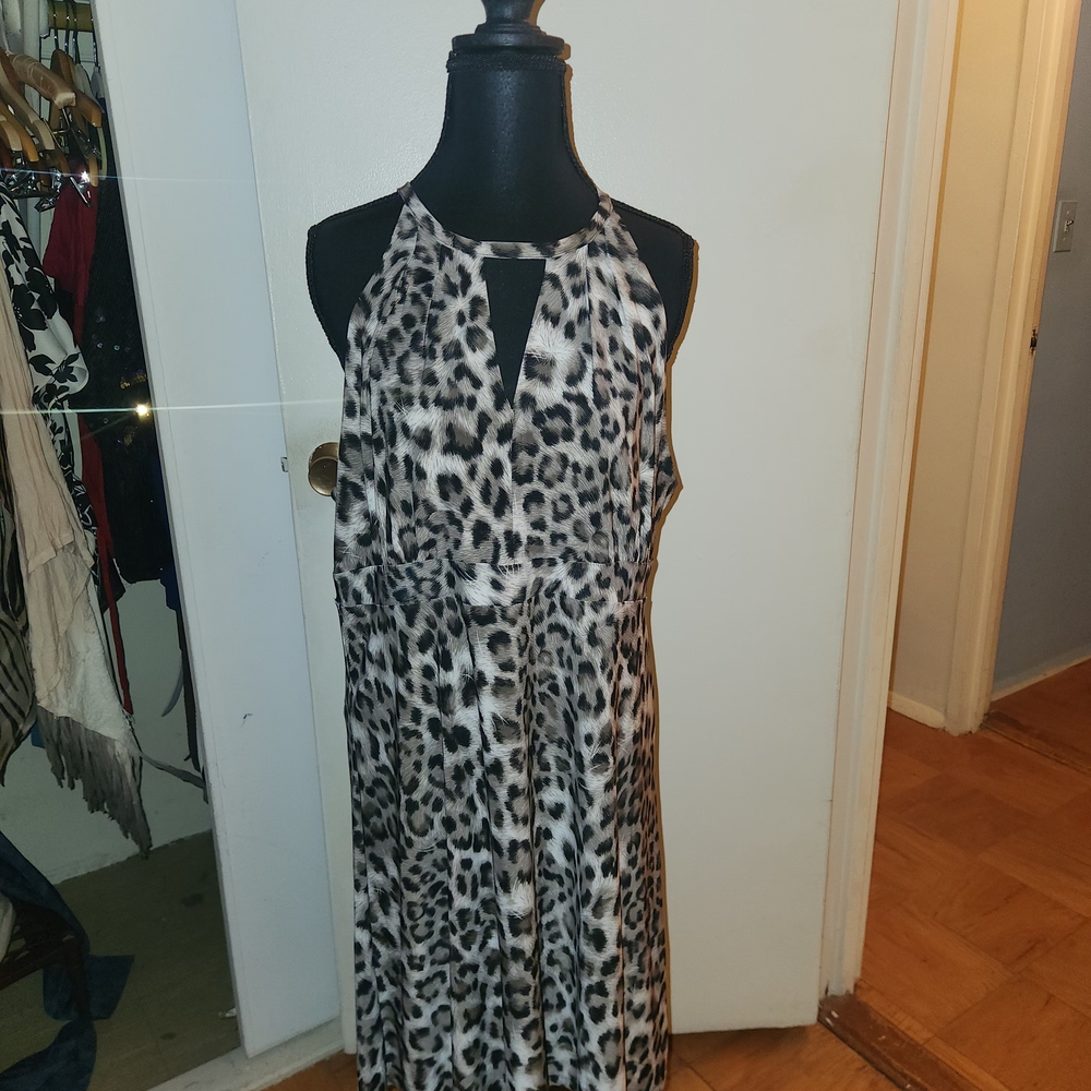 INC International Concepts Black and Tan Halter Dress